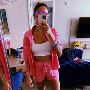 Pink Set Shirt and Shorts